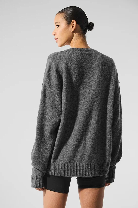 Unisex New Class-trui met ronde hals van wol en kasjmier - platinagrijs