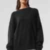 Unisex New Class-trui met ronde hals van wol en kasjmier - Zwart