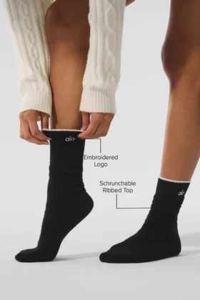 Unisex sokken van wol en kasjmier met licht gematteerd effect – Zwart/Ivoor