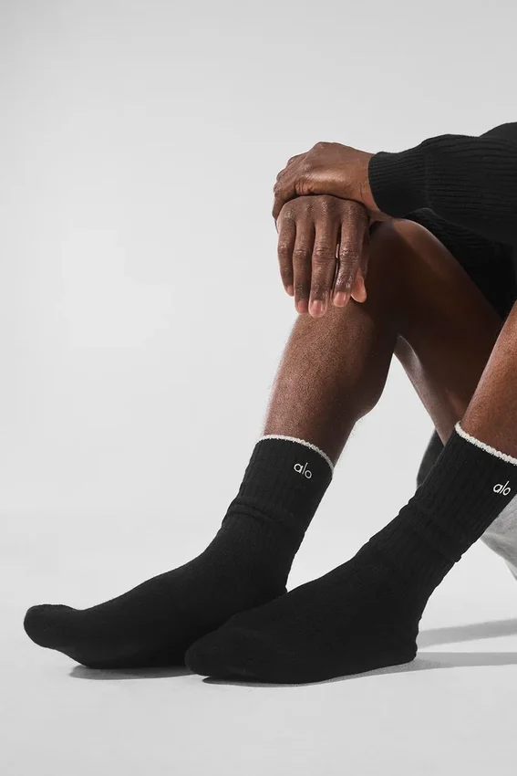 Unisex sokken van wol en kasjmier met licht gematteerd effect - Zwart/Ivoor