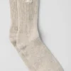 Unisex sokken van wol en kasjmier met lichte frosted afwerking - Winter Latte/Ivoor