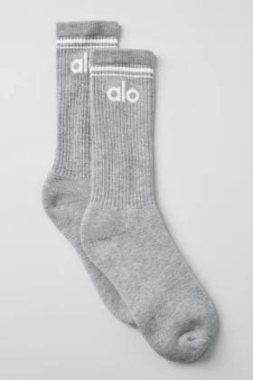 Unisex Throwback-sok - Athletic Heather Grey/White