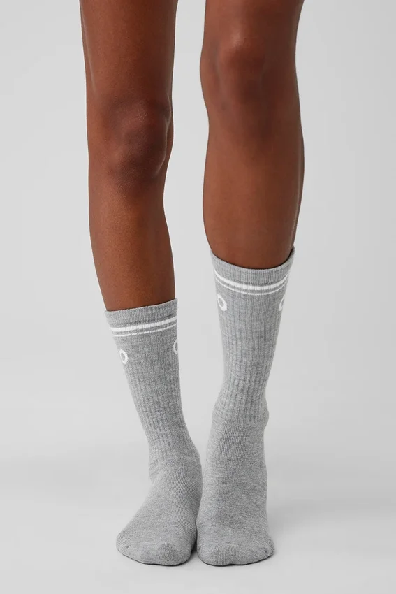 Unisex Throwback-sok - Athletic Heather Grey/White