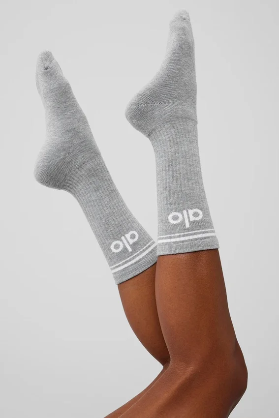 Unisex Throwback-sok - Athletic Heather Grey/White