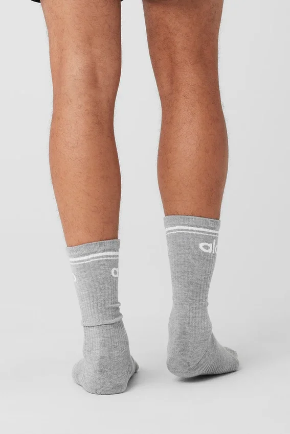 Unisex Throwback-sok - Athletic Heather Grey/White