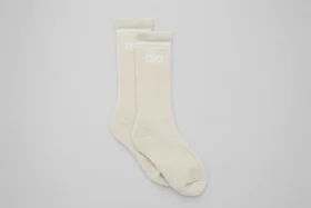 Unisex Throwback-sok - Beige/Wit