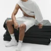 Unisex Throwback-sok - Wit/Zwart