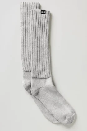 Unisex Washed Scrunch-sok - Hazy Grey Wash