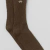 Unisex wollen-kasjmier sok met lichte matte afwerking - Espresso Heather/Ivoor