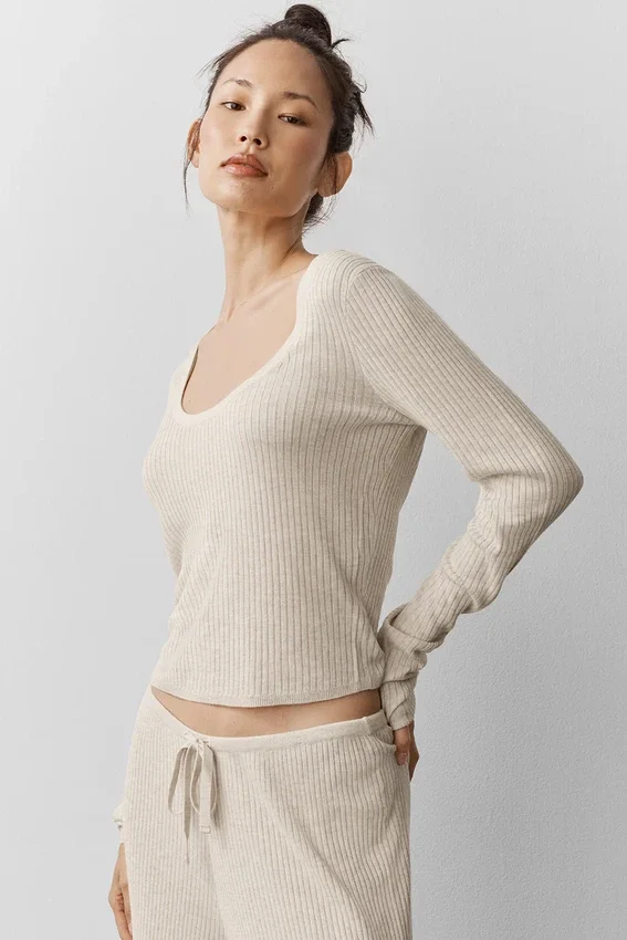 Unwind-trui met lange mouwen - Oatmeal Heather