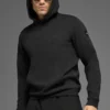 Wafelpatroon lounge-Hoodie - Zwart