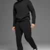 Wafelpatroon lounge-Hoodie - Zwart