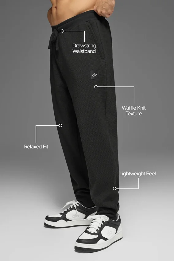 Waffle Lounge Jogger - Zwart