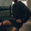 Waffle Lounge Long Sleeve Crew - Zwart