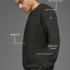 Waffle Lounge Long Sleeve Crew - Zwart