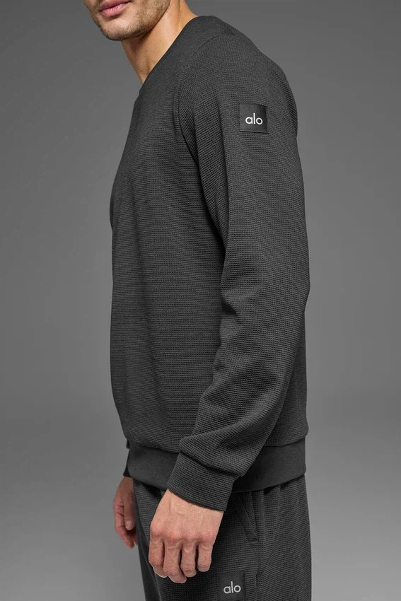 Waffle Lounge T-shirt met lange mouwen - Anthracite
