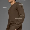 Waffle Lounge T-shirt met lange mouwen - Espresso