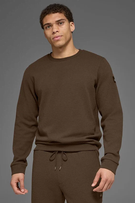 Waffle Lounge T-shirt met lange mouwen - Espresso