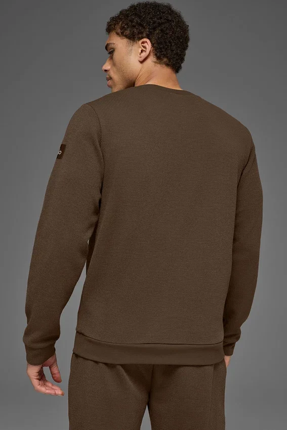Waffle Lounge T-shirt met lange mouwen - Espresso