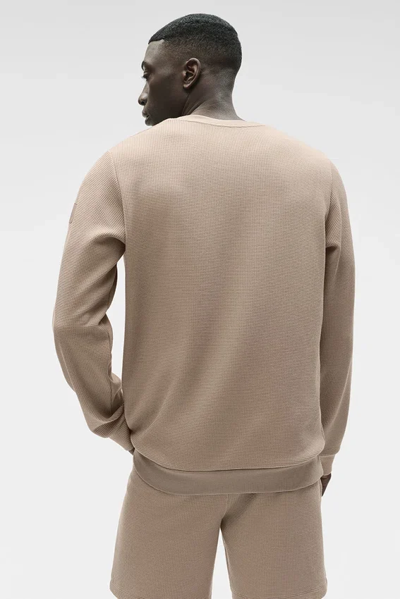 Waffle Lounge T-shirt met lange mouwen - Gravel