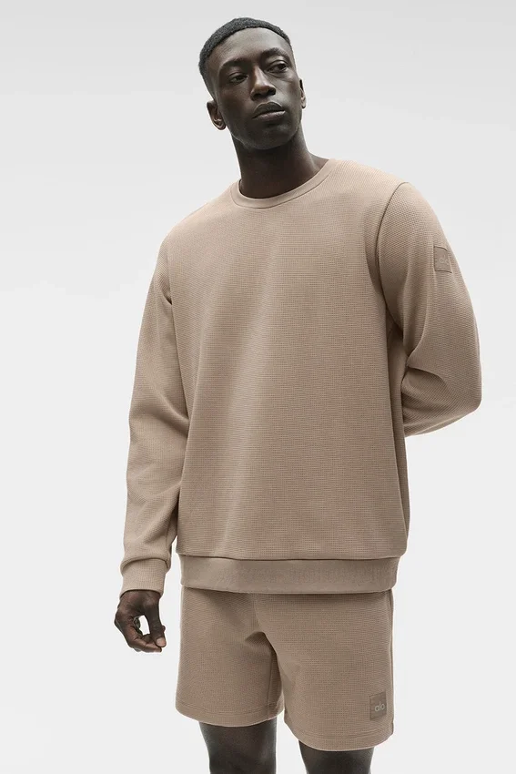 Waffle Lounge T-shirt met lange mouwen - Gravel