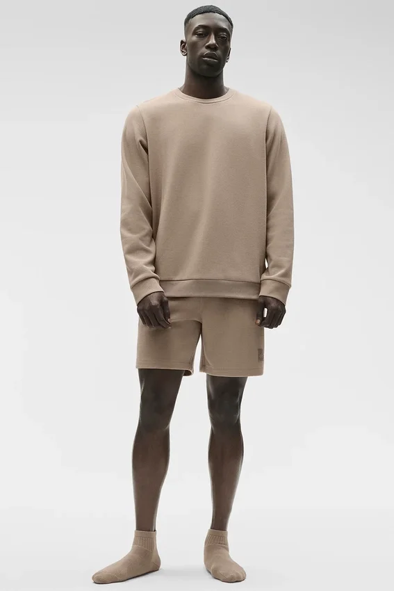 Waffle Lounge T-shirt met lange mouwen - Gravel