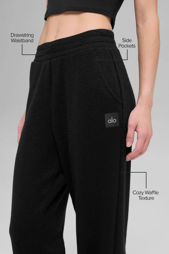 Waffle Weekend Escape Jogger - Zwart