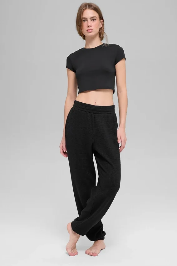 Waffle Weekend Escape Jogger - Zwart