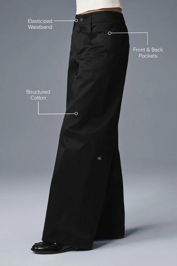 Wanderlust broek met wijde pijpen - Zwart