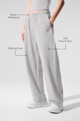 Washed Accolade joggingbroek met rechte pijpen – Grey Sky Wash