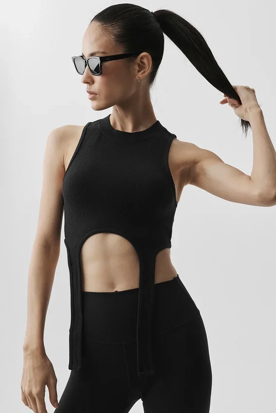 Wellness Rib Flaunt Tank - Zwart