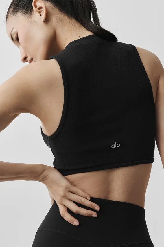 Wellness Rib Flaunt Tank - Zwart