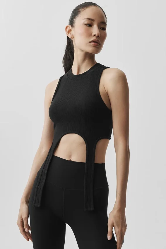 Wellness Rib Flaunt Tank - Zwart