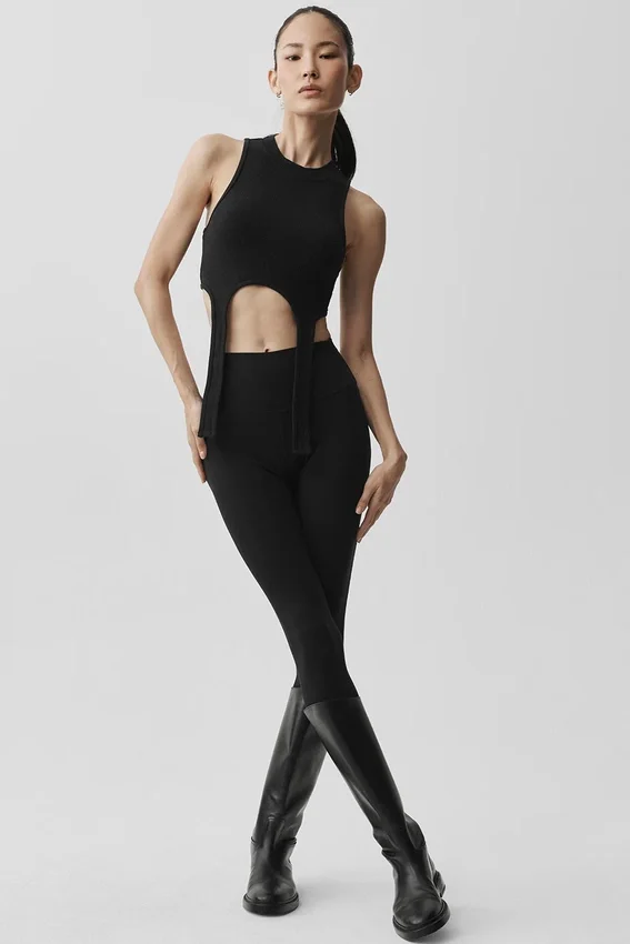Wellness Rib Flaunt Tank - Zwart