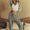 Winter Bliss-broek met kabelpatroon - Athletic Heather Grey