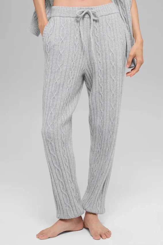 Winter Bliss-broek met kabelpatroon - Athletic Heather Grey
