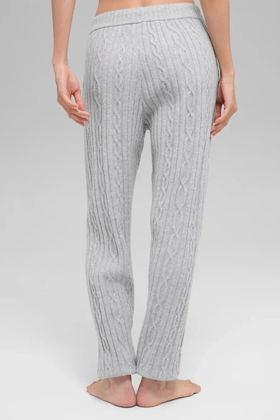 Winter Bliss-broek met kabelpatroon - Athletic Heather Grey