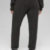 Winter Bliss-broek met kabelpatroon - donker gemêleerd grijs