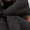 Winter Bliss-broek met kabelpatroon - donker gemêleerd grijs
