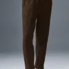 Winter Bliss-broek met kabelpatroon - Espresso