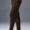 Winter Bliss-broek met kabelpatroon - Espresso