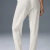 Winter Bliss-broek met kabelpatroon - ivoor