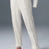 Winter Bliss-broek met kabelpatroon - ivoor