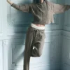 Winter Bliss-broek met kabelpatroon - Licht cacao