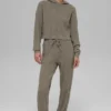 Winter Bliss-broek met kabelpatroon - Licht cacao