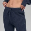 Winter Bliss-broek met kabelpatroon - Marineblauw