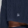 Winter Bliss cropped coltrui met lange mouwen in kabelpatroon - Navy