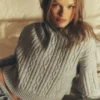 Winter Bliss-hoodie met kabelpatroon - Athletic Heather Grey