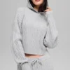 Winter Bliss-hoodie met kabelpatroon - Athletic Heather Grey
