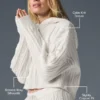 Winter Bliss-hoodie met kabelpatroon - ivoor